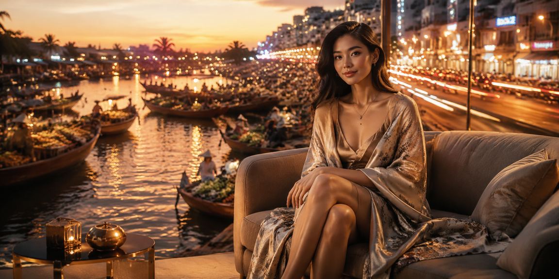 Ánh đèn neon Cần Thơ về đêm, người chơi trải nghiệm casino trực tuyến